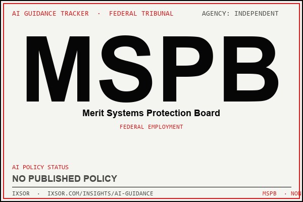 MSPB (Merit Systems Protection Board) AI guidance status badge — IXSOR