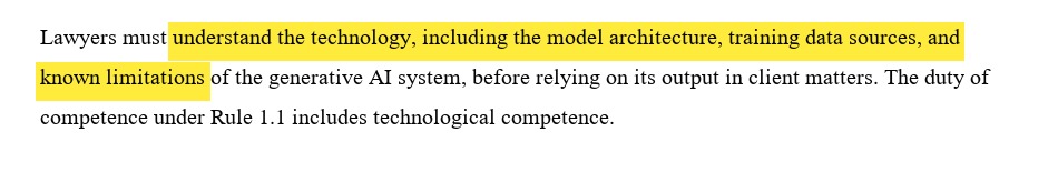Representative text from California AI ethics guidance, highlighted — IXSOR rendering