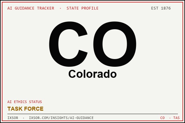 Colorado AI ethics guidance status badge — IXSOR