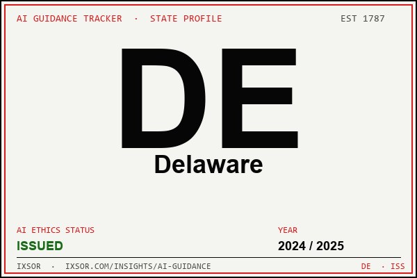 Delaware AI ethics guidance status badge — IXSOR