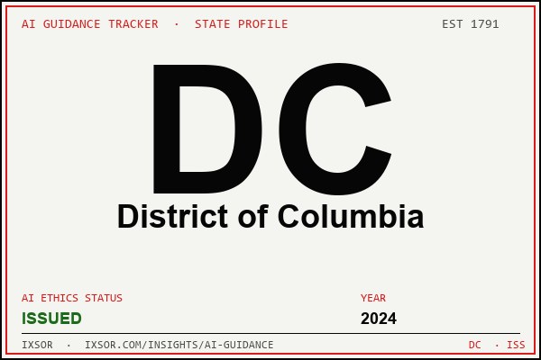 District of Columbia AI ethics guidance status badge — IXSOR