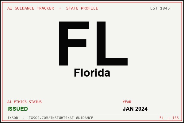 Florida AI ethics guidance status badge — IXSOR