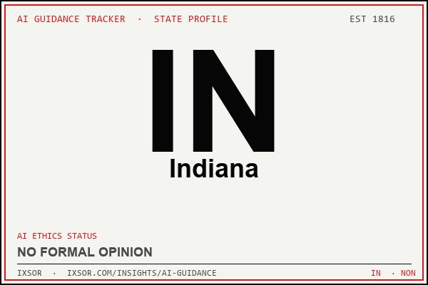 Indiana AI ethics guidance status badge — IXSOR