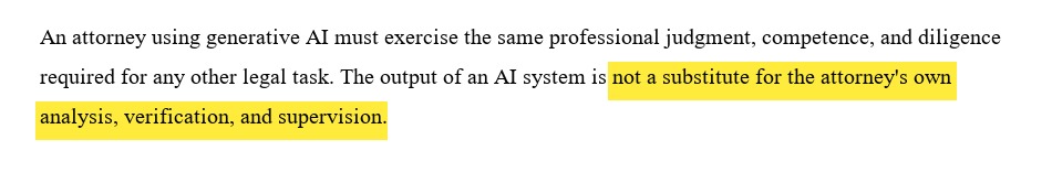 Representative text from Kentucky AI ethics guidance, highlighted — IXSOR rendering