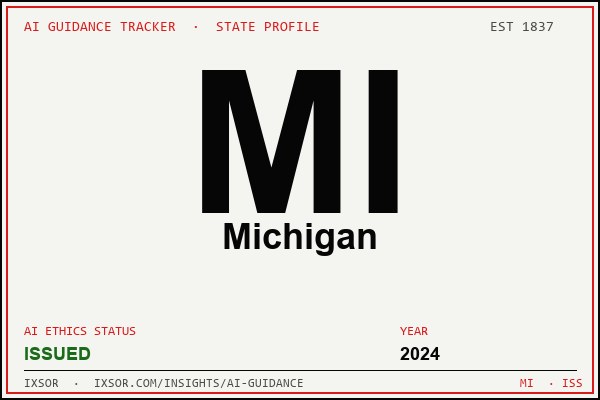 Michigan AI ethics guidance status badge — IXSOR