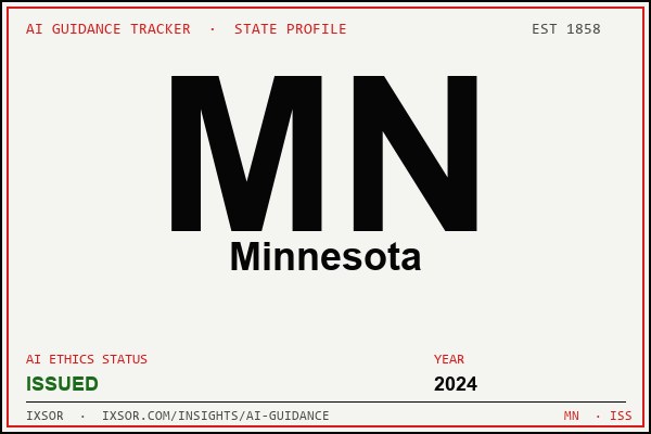 Minnesota AI ethics guidance status badge — IXSOR