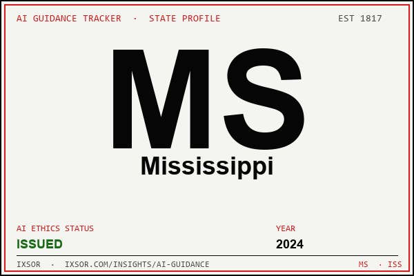 Mississippi AI ethics guidance status badge — IXSOR