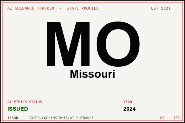 Missouri AI ethics guidance status badge — IXSOR