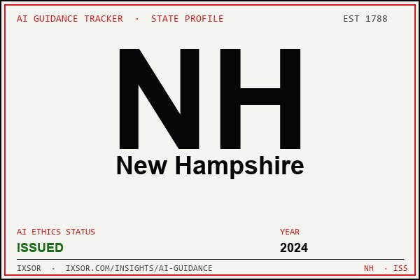New Hampshire AI ethics guidance status badge — IXSOR