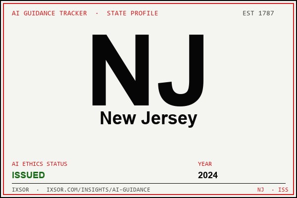New Jersey AI ethics guidance status badge — IXSOR