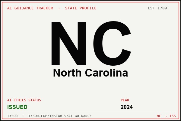 North Carolina AI ethics guidance status badge — IXSOR