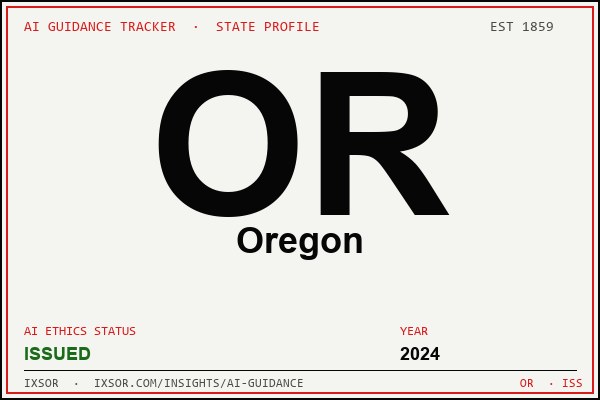 Oregon AI ethics guidance status badge — IXSOR