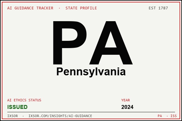 Pennsylvania AI ethics guidance status badge — IXSOR