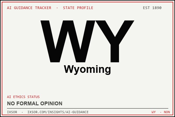 Wyoming AI ethics guidance status badge — IXSOR